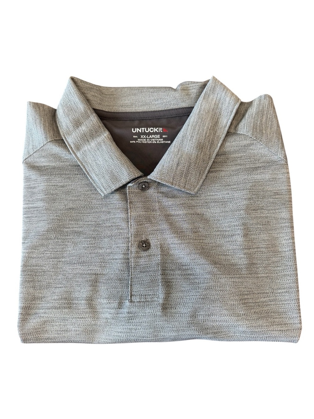 UNTUCKit Hannifer Three Button Closure Polo Shirt Size XXL Gray Golf